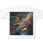 MistyStarkの宇宙を飛び交う車たち フルグラフィックTシャツ