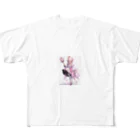 AQUAMETAVERSEのアニメ風ピンクのお姫さま　なでしこ1478 フルグラフィックTシャツ