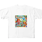 ほっこり絵音舎のいっしょにえいご！ All-Over Print T-Shirt