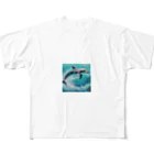 sora377の水中のバレリーナ、イルカ All-Over Print T-Shirt