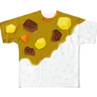 もふもふ堂の着るとカレーライスのフルグラフィックTシャツ All-Over Print T-Shirt