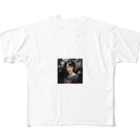 AQUAMETAVERSEの花柄模様の服を着た女性　なでしこ1478 All-Over Print T-Shirt