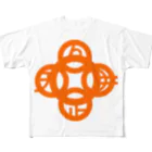 『NG （Niche・Gate）』ニッチゲート-- IN SUZURIの吾唯足知(われただたりるをしる)橙マークのみ All-Over Print T-Shirt