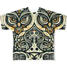 kotpopのSymmetrical Owls All-Over Print T-Shirt