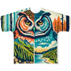 kotpopのThe Owl's Lament for the Disappearing Forests All-Over Print T-Shirt