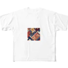 ビビッドストアの韓国混じりの和柄スタイル✨ フルグラフィックTシャツ