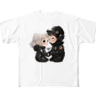 RANRAN2432MPJのライダースLOVEカップル フルグラフィックTシャツ