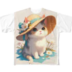 AQUAMETAVERSEの帽子をかぶった可愛い子猫 Marsa 106 All-Over Print T-Shirt
