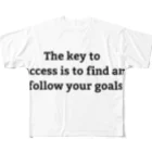 positive_poem05の成功の鍵は、自分の目標を見つけ、それに従うことである All-Over Print T-Shirt