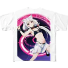 魔法猫少女ルナの魔法猫少女ルナ　ポップカラーデザイン08 フルグラフィックTシャツ