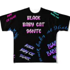 黒猫たんとちゃんのblack baby cat フルグラフィックTシャツ