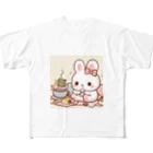 みきころん♡のふわふわのうさぎ フルグラフィックTシャツ