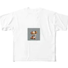 マニーのわんちゃんグッズのドット絵 柴犬ちゃん（わんちゃん）ミニチュアver フルグラフィックTシャツ