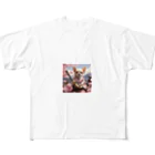 チワワ愛好家ショップの愛らしいチワワが三味線を奏でる姿＆一緒に桜の美しい風景を堪能🌸 フルグラフィックTシャツ