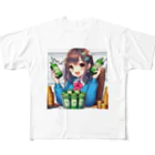 BURABOの魅力的な美少女がNISAで投資 フルグラフィックTシャツ