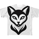 アニマルアーティファクトの猫ロゴ All-Over Print T-Shirt