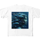 末田の魚群の女王 All-Over Print T-Shirt