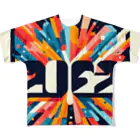 ヘッヘンのお店の【2062】アート フルグラフィックTシャツ