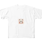 Youthfulの可愛らしい色鉛筆画で描かれたパンダの子 フルグラフィックTシャツ