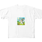 Yuya-Naganoの元気なウサギ フルグラフィックTシャツ