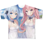 AzurのAzur&Azvl 白ワンピース フルグラフィックTシャツ