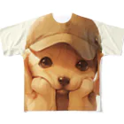 AQUAMETAVERSEのキャプをかぶった可愛い子犬 Marsa 106 All-Over Print T-Shirt