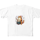 nono_0703の太鼓・ネコ フルグラフィックTシャツ