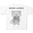 GLOBAL BOOKWORM ASSOCIATIONのBOOK LOVING FOX フルグラフィックTシャツ