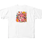 momonekokoのラブラブな猫ちゃん フルグラフィックTシャツ