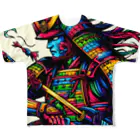 momonekokoのカラフルな侍 All-Over Print T-Shirt