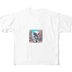 Freedomの可愛いロボットのイラストグッズ All-Over Print T-Shirt