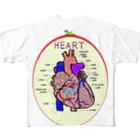 カズヨシ太郎のお店　Kazuyoshi Taro's shopの心臓　HEART フルグラフィックTシャツ