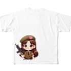 WakuWakustoreのarmy girl フルグラフィックTシャツ