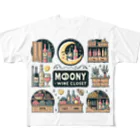 MOONY'S Wine Closetの夢心地な月夜の小さなワイン屋さん All-Over Print T-Shirt