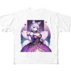 LONGSTONEのパープルフォックス美少女 All-Over Print T-Shirt