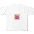 HASHIMONの可愛いピンクスライムくん フルグラフィックTシャツ