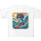 ふぇにゃんくすの猫サーファーたま All-Over Print T-Shirt