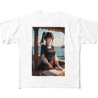 fastrの真っ青な海の美女 フルグラフィックTシャツ