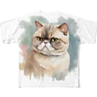 yae_8の猫　ストリートアート風 All-Over Print T-Shirt