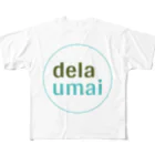 carl-carlのdela umai ロゴ丸 フルグラフィックTシャツ