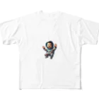 変わり者の集まりのベビー宇宙飛行士 フルグラフィックTシャツ