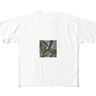 ganeshaの枝から枝へ移動するタカ All-Over Print T-Shirt