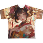 AQUAMETAVERSEの桜の庭園に咲く、黄金の姫君 Marsa 106 フルグラフィックTシャツ