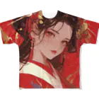 AQUAMETAVERSEの緋色の宴に舞う、麗しの舞姫 Marsa 106 フルグラフィックTシャツ