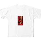 ニゴ猫　shopのred Rose heel  All-Over Print T-Shirt