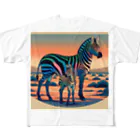 chaochao0701の浮世絵風　シマウマ（偉大な野生動物）"Ukiyo-e Style Zebra (Majestic Wild Animal)" "浮世绘风格的斑马（伟大的野生动物）" All-Over Print T-Shirt