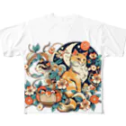 猫LOVE items Noahの猫LOVE items 茶虎と白黒 フルグラフィックTシャツ