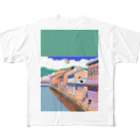 momo_emiの昔と猫 All-Over Print T-Shirt