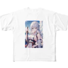 巫女スタぐらむの日本刀をもった美少女 All-Over Print T-Shirt