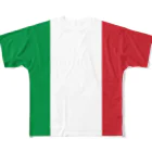 お絵かき屋さんのイタリアの国旗 フルグラフィックTシャツ